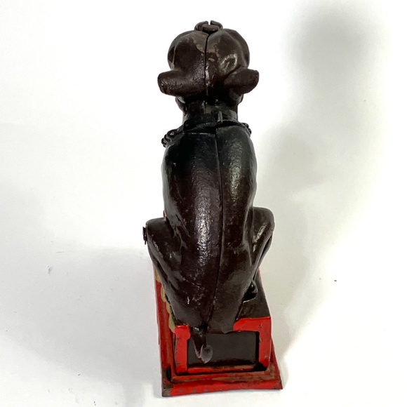 Vintage Cast Iron Bull Dog Mechanical Bank  - Book Of Knowledge - Picture 11 of 15